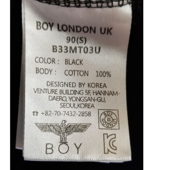 BOY London UK Black Large LOGO Athletic Winter Warm Sweatshirt Men S - Picture 4 of 4